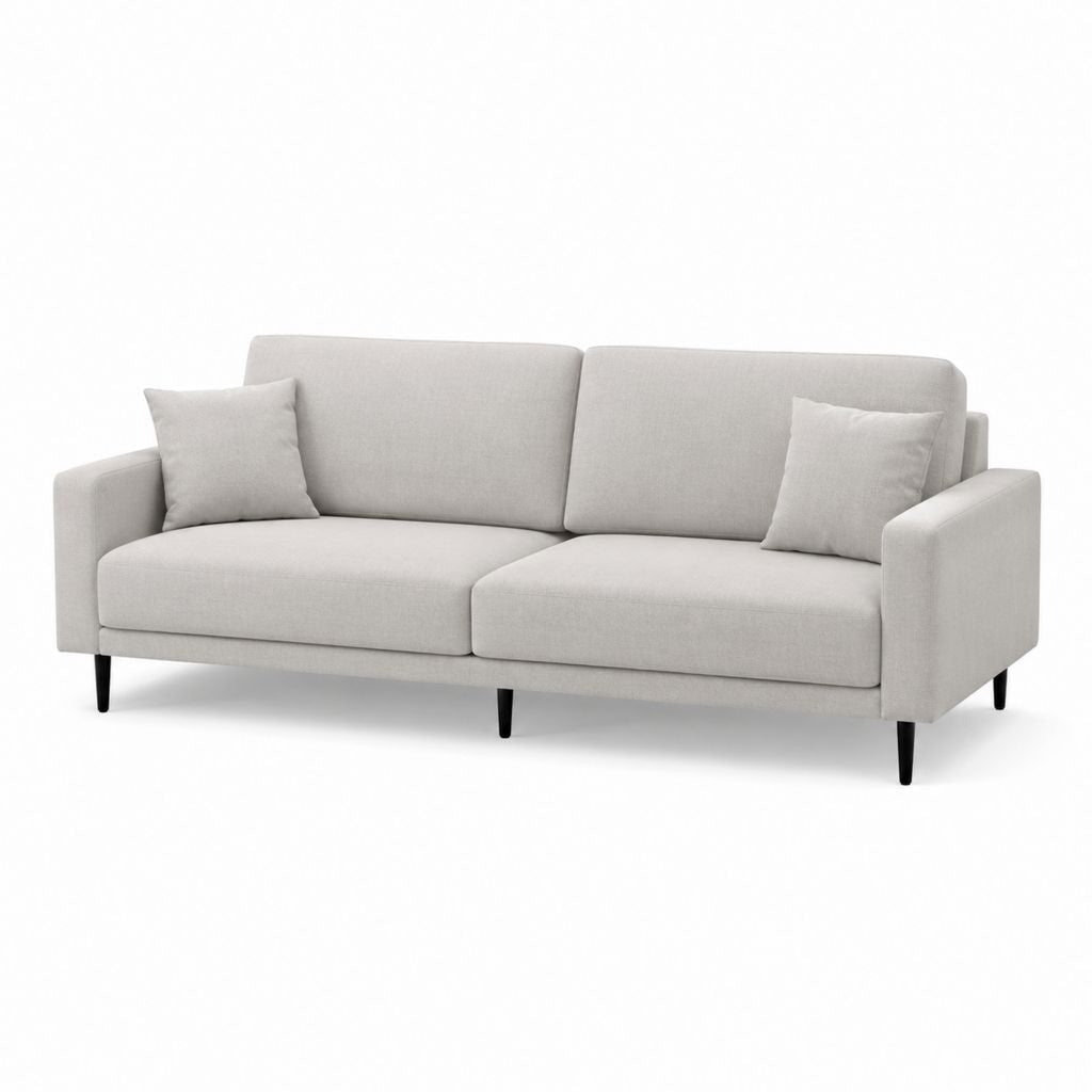 Canapé 3 places droit beige en polyester 210 x 88 x 85 cm