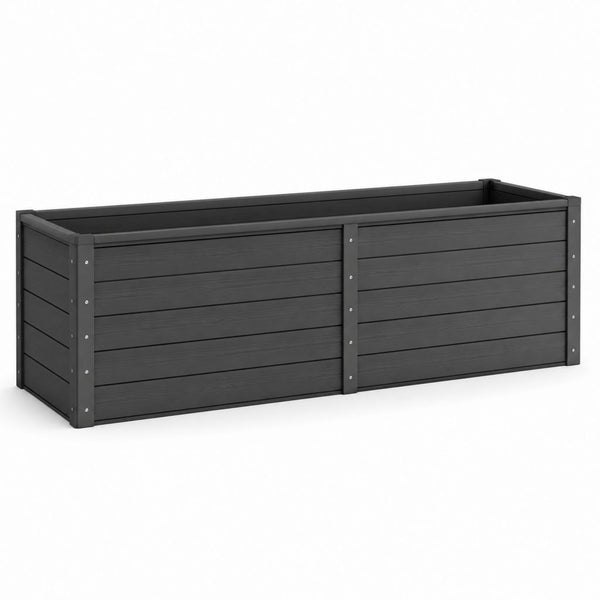 Jardinière surélevée rectangulaire en composite WPC noir 150 x 50 x 54 cm