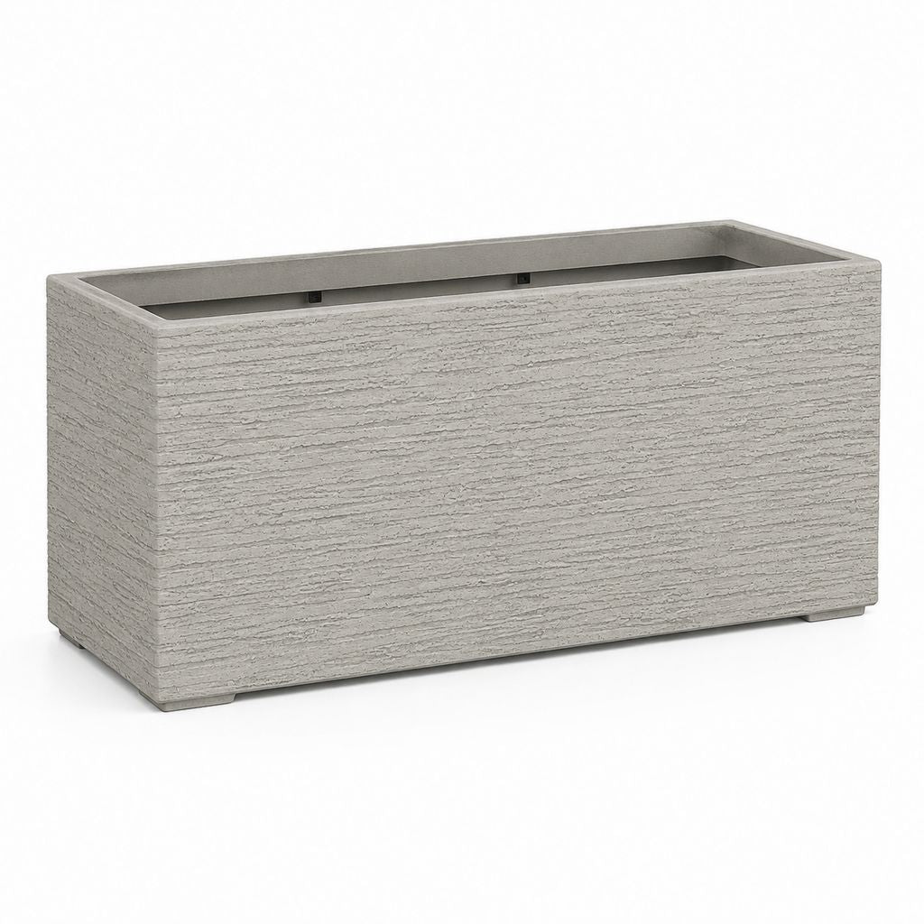 Jardinière rectangulaire gris clair en polypropylène 80 x 36 x 40 cm