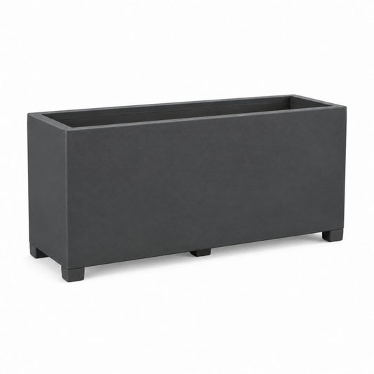 Jardinière rectangulaire noire en polypropylène 80 x 30 x 40 cm