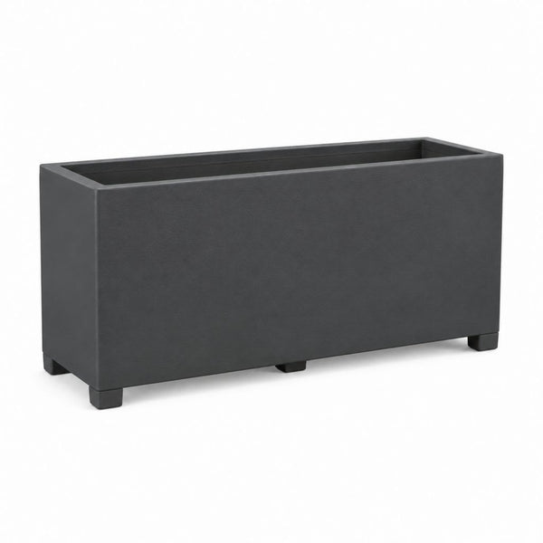 Jardinière rectangulaire noire en polypropylène 80 x 30 x 40 cm